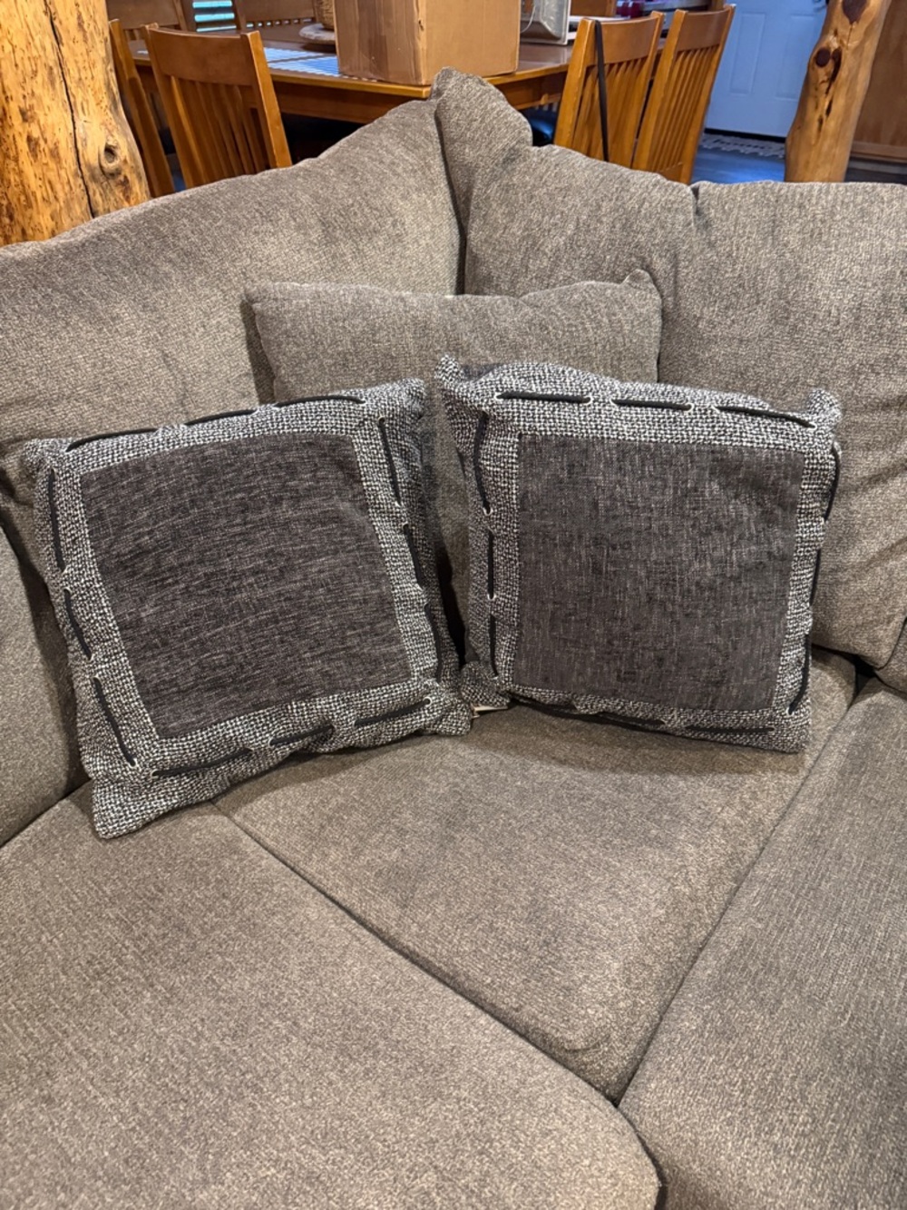HiEnd Accents Tweed and Chenille pillow Covers Set of two